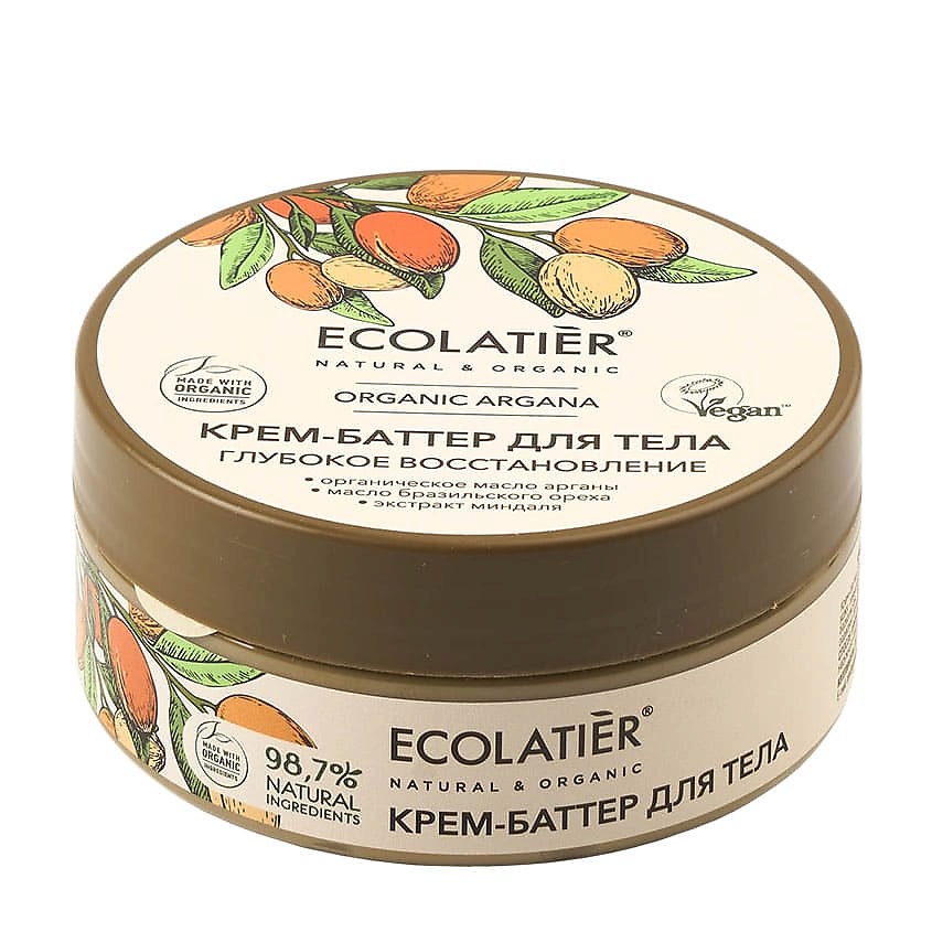 Изображение товара ECOLATIER GREEN Крем-баттер для тела Глубокое восстановление ORGANIC ARGANA, 150 мл