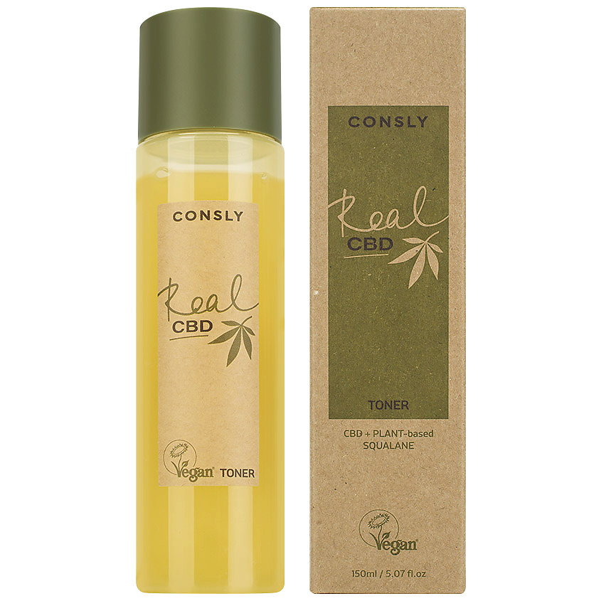 Изображение товара CONSLY Тонер для лица Балансирующий с канабидиолом и растительным скваланом Real CBD Vegan Toner, 150 мл
