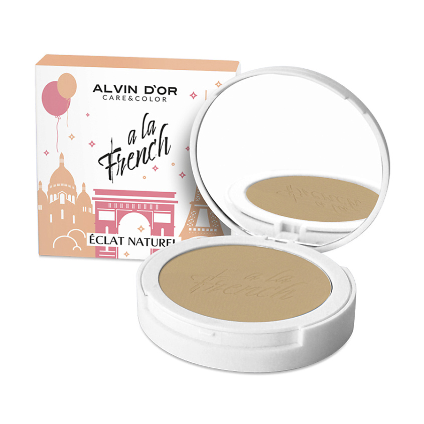 Изображение товара ALVIN D’OR Пудра компактная фиксирующая ECLAT NATUREL A LA FRENCH, 03 Natural beige