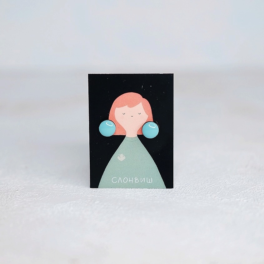 Изображение товара СЛОНВИШ Small circle white Серьги круг пуссеты белый, цвет: Голубой