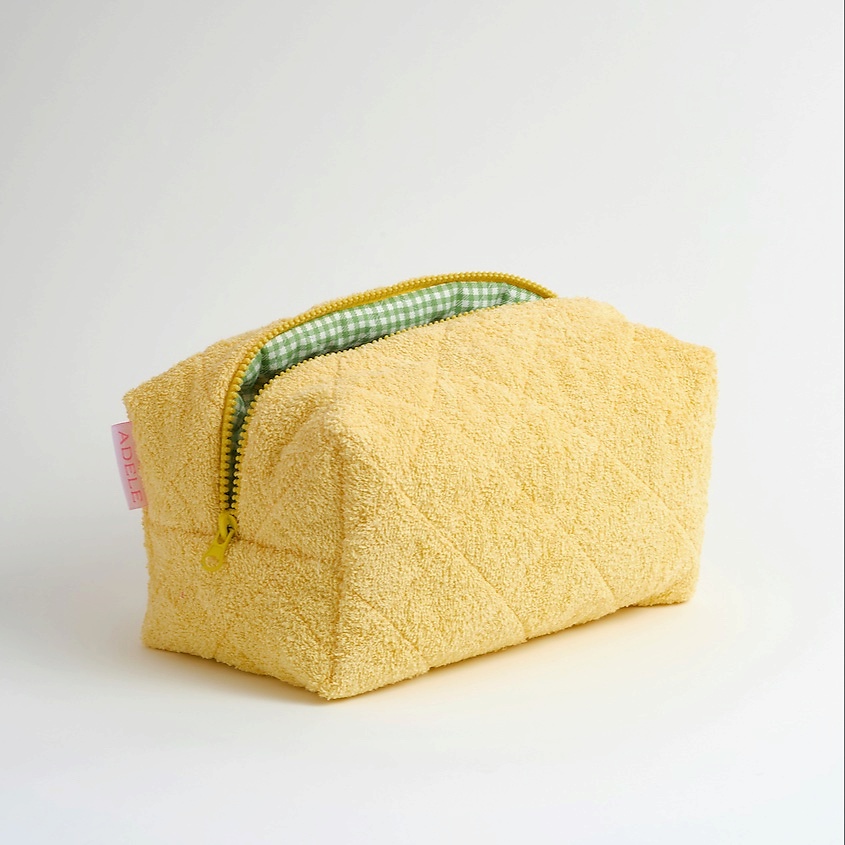 Изображение товара Косметичка махровая ADELE FOR YOU Желтый 100% хлопок для косметики и аксессуаров