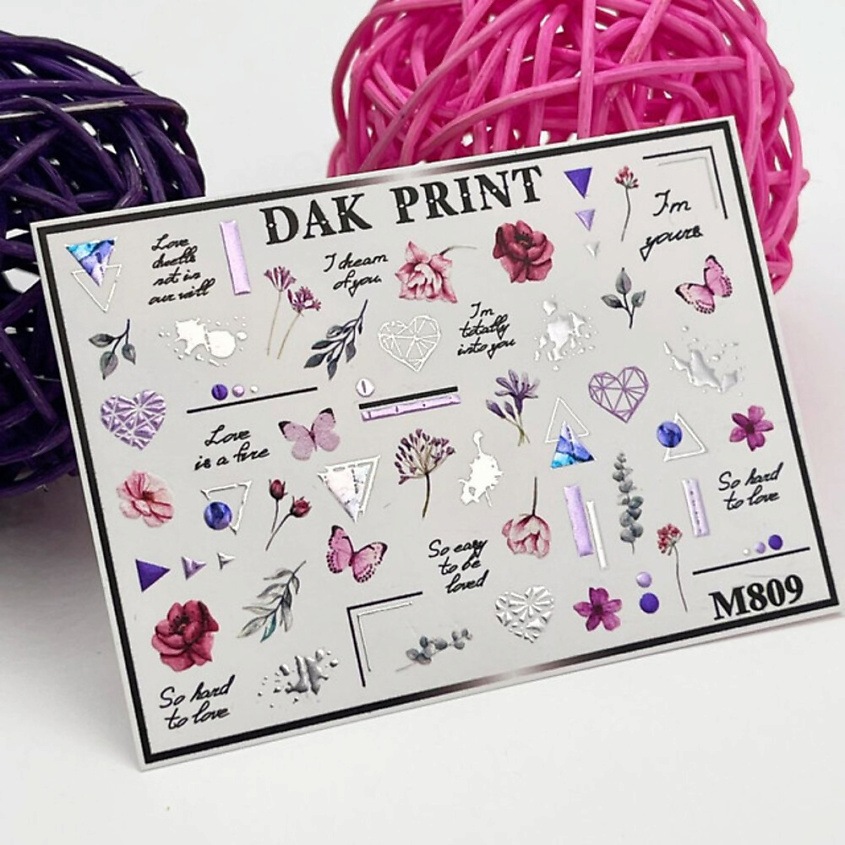 Изображение товара DAK PRINT Слайдер-дизайн для ногтей M809, цвет: н/о, 1 шт