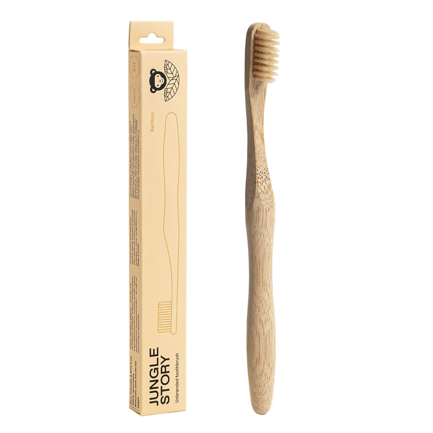 Изображение товара JUNGLE STORY Бамбуковая зубная щетка с натуральной щетиной Untrand, 1 шт.
