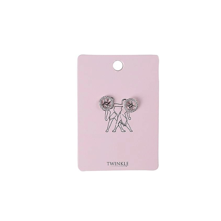 Изображение товара Серьги TWINKLE Zodiac Collection Близнецы из латуни с фианитами