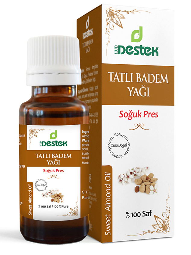 Изображение товара DESTEK Косметическое масло сладкого миндаля для лица, волос, тела, для ногтей и кутикул, 50 мл