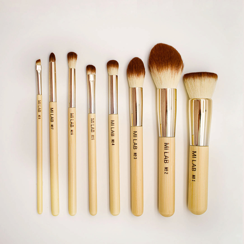 Изображение товара MI LAB Набор профессиональных кистей для макияжа 8 шт, Бежевый