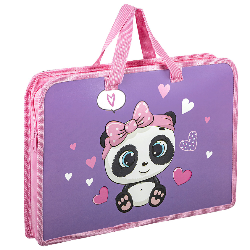 Изображение товара Папка на молнии с ручками А4 ЮНЛАНДИЯ розовая для документов и учебных материалов