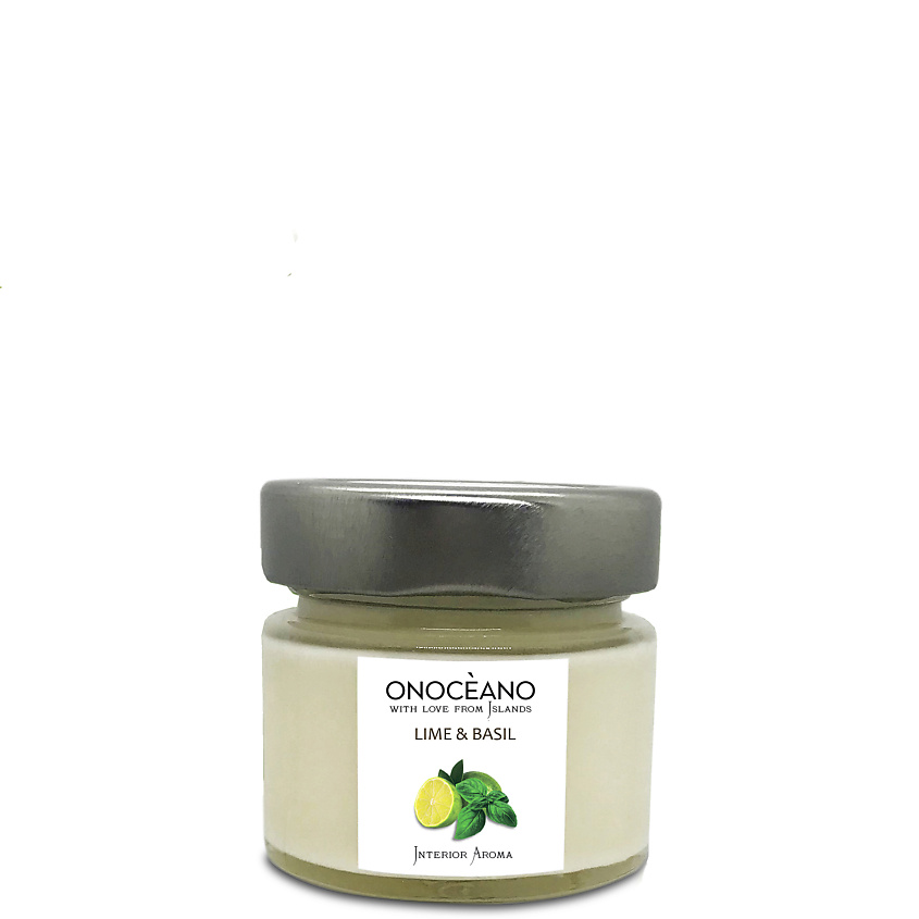 Изображение товара Ароматическая свеча ONOCEANO Лайм и Базилик 100 мл натуральный состав