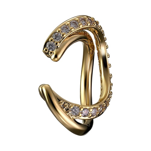 

UVI JEWELLERY Серебристый кафф изогнутой формы с прозрачными кристаллами, Серебристый кафф изогнутой формы с прозрачными кристаллами