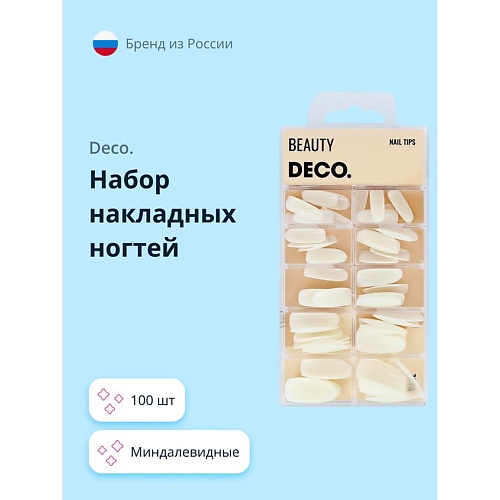 

DECO. Набор накладных ногтей BASE миндалевидные, Набор накладных ногтей BASE миндалевидные