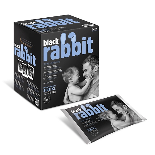   Лэтуаль BLACK RABBIT Трусики-подгузники, 12-22 кг, XL