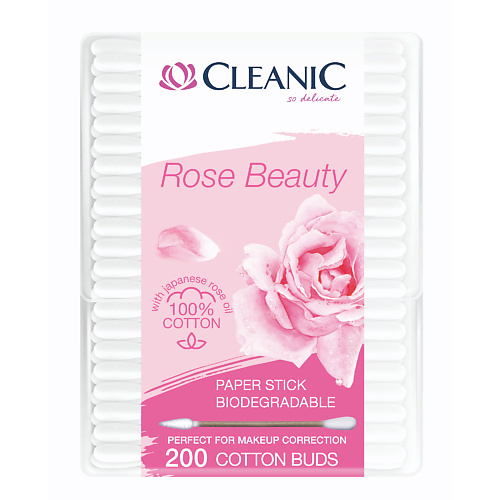 

CLEANIC Rose Beauty Ватные палочки гигиенические в бумажной прямоугольной коробке 200.0, Rose Beauty Ватные палочки гигиенические в бумажной прямоугольной коробке