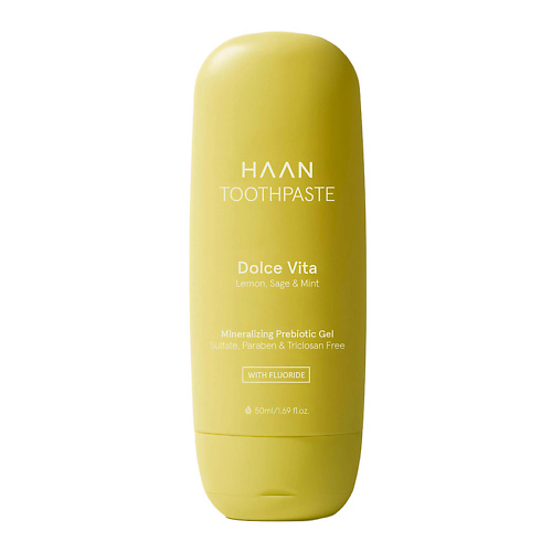 

HAAN Зубная паста с Фтором и пребиотиками "Лимон, шалфей и мята" Toothpaste Dolce Vita With Fluoride 50, Зубная паста с Фтором и пребиотиками "Лимон, шалфей и мята" Toothpaste Dolce Vita With Fluoride