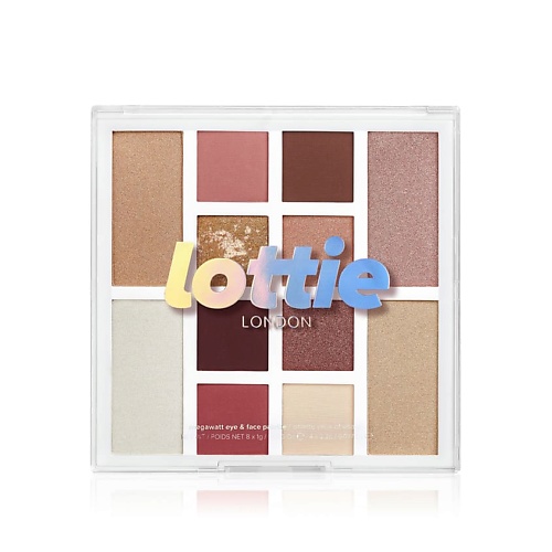 

LOTTIE LONDON Палетка теней для век и хайлайтеров Megawatt Palette, Палетка теней для век и хайлайтеров Megawatt Palette