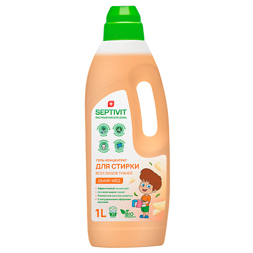

SEPTIVIT Гель для стирки всех видов тканей Дыня-Мёд 1000, Гель для стирки всех видов тканей Дыня-Мёд