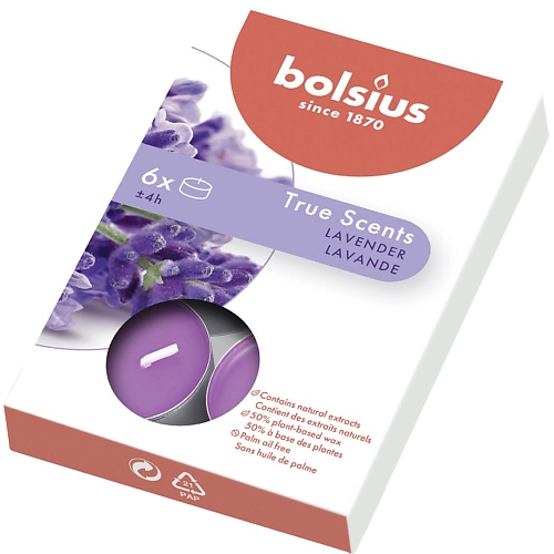 

BOLSIUS Свечи чайные арома True scents лаванда, Свечи чайные арома True scents лаванда
