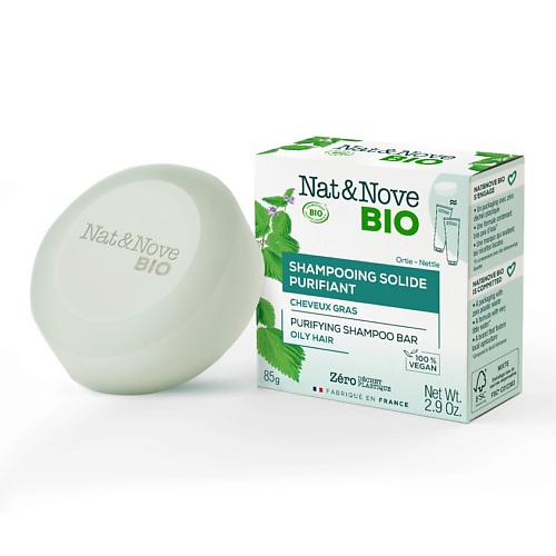 

KERANOVE Твердый очищающий шампунь для жирных волос Nat & Nove Bio Shampoo Bar, Твердый очищающий шампунь для жирных волос Nat & Nove Bio Shampoo Bar