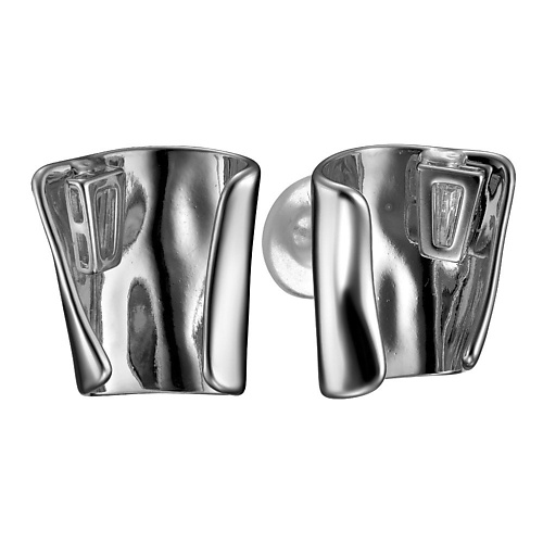 

UVI JEWELLERY Серебристые серьги из мятого металла с прозрачными кристаллами, Серебристые серьги из мятого металла с прозрачными кристаллами