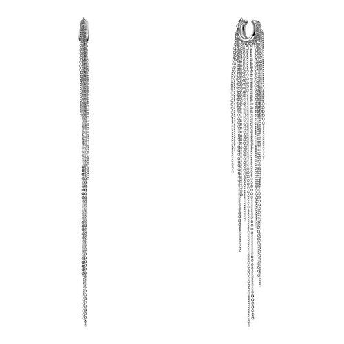 

UVI JEWELLERY Серебристые серьги каффы Люстры со множеством цепочек, Серебристые серьги каффы Люстры со множеством цепочек