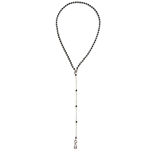 

MORZA Колье-сотуар женский черный агат бижутерия, Колье-сотуар женский черный агат бижутерия