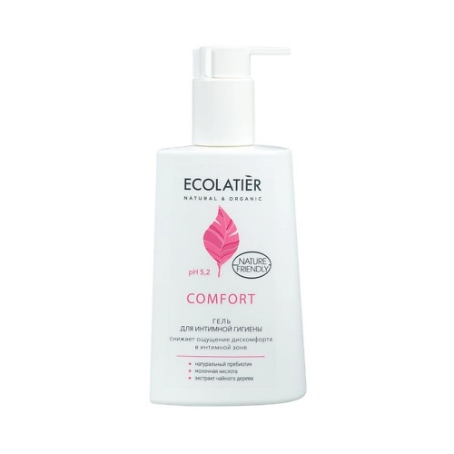 

ECOLATIER Гель для интимной гигиены Comfort с молочной кислотой и пробиотиком 250.0, Гель для интимной гигиены Comfort с молочной кислотой и пробиотиком