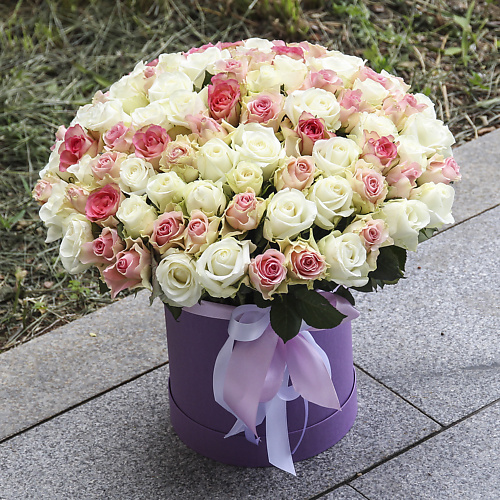 

FLORPRO 101 роза микс в коробке №1 (Кения), 101 роза микс в коробке №1 (Кения)