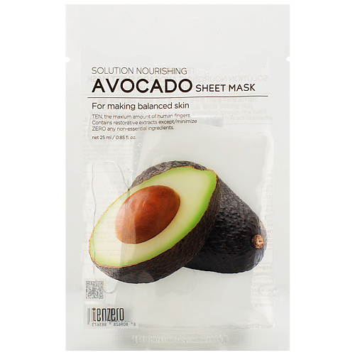 

TENZERO Маска для лица тканевая с экстрактом авокадо Solution Nourishing Avocado Sheet Mask, Маска для лица тканевая с экстрактом авокадо Solution Nourishing Avocado Sheet Mask