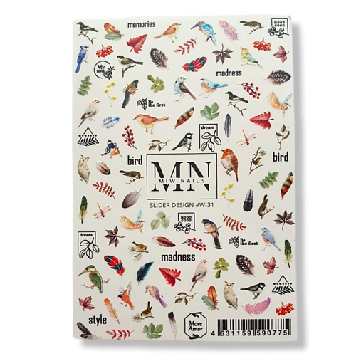 MIW NAILS Слайдер дизайн для ногтей на любой фон W-31
