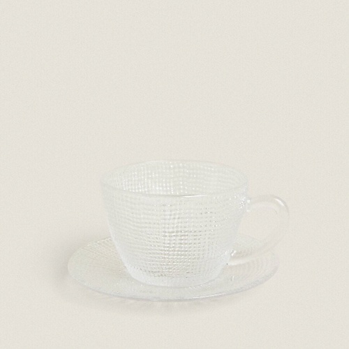 

ZARA HOME Стеклянная чашка с рельефным рисунком, Стеклянная чашка с рельефным рисунком