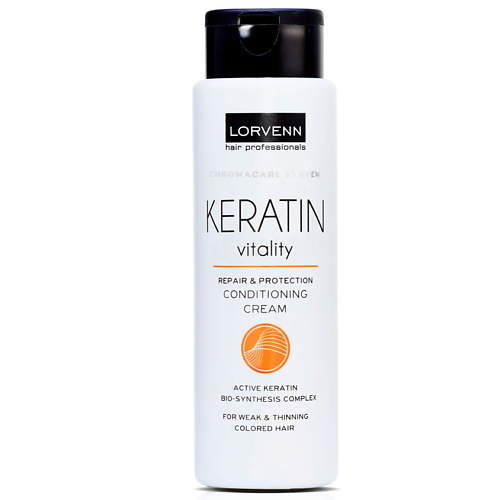 

LORVENN HAIR PROFESSIONALS Крем-кондиционер c кератином для тонких и слабых волос KERATIN VITALITY 300.0, Крем-кондиционер c кератином для тонких и слабых волос KERATIN VITALITY