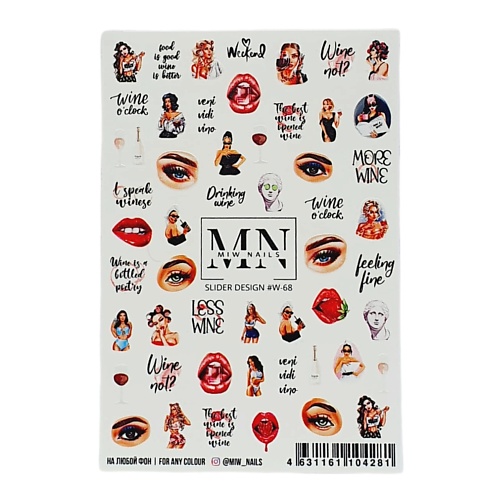 

MIW NAILS Слайдер дизайн для ногтей девушка, Слайдер дизайн для ногтей девушка