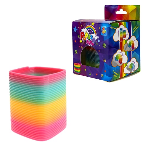 Мягкая игрушка 1TOY Пружинка Радуга-дуга