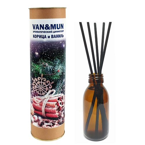 

VAN&MUN Ароматический диффузор Корица и ваниль с палочками 90.0, Ароматический диффузор Корица и ваниль с палочками