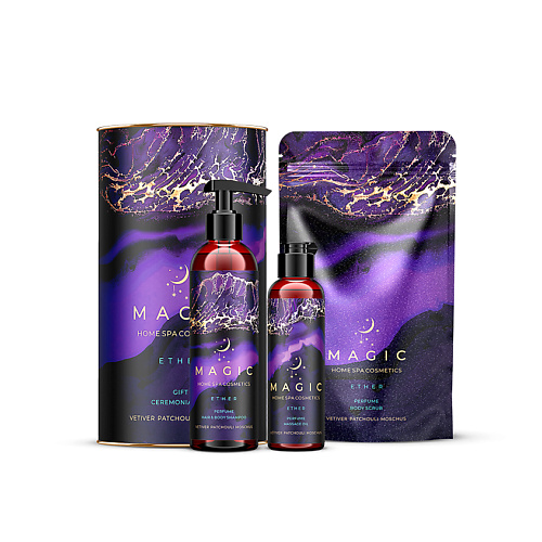 

PURE BASES Подарочный SPA-Бокс magic Ether, vetiver/patchouly/moschus (шампунь, скраб, масло), Подарочный SPA-Бокс magic Ether, vetiver/patchouly/moschus (шампунь, скраб, масло)