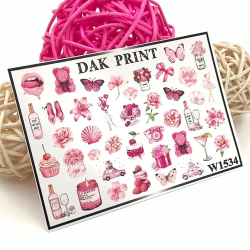 

DAK PRINT Слайдер-дизайн для ногтей W1534, Слайдер-дизайн для ногтей W1534