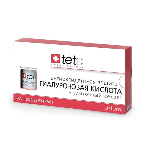 

TETE COSMECEUTICAL Лосьон косметический Hyaluronic Acid + Snail Extract 30.0, Лосьон косметический Hyaluronic Acid + Snail Extract