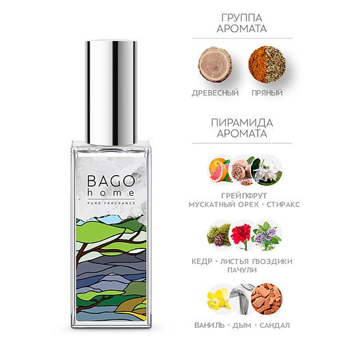 

BAGO HOME Спрей ароматический для дома Новая земля 50, Спрей ароматический для дома Новая земля