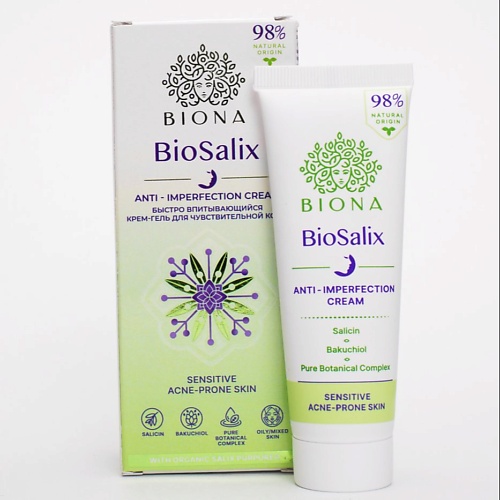 

BIONA BIOSALIX ANTI-IMPERFECTION CREAM Быстро впитывающийся крем-гель для чувствительной кожи 50.0, BIOSALIX ANTI-IMPERFECTION CREAM Быстро впитывающийся крем-гель для чувствительной кожи
