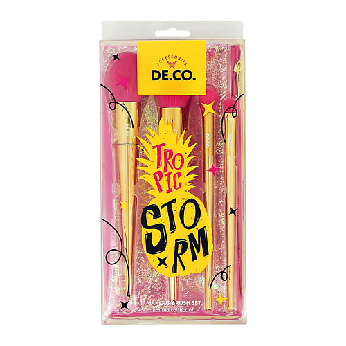 

DECO. Набор кистей для макияжа TROPIC STORM в чехле, Набор кистей для макияжа TROPIC STORM в чехле