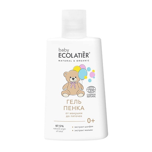 Гель для душа ECOLATIER baby Гель-пенка От макушки до пяточек BABY 0+ (Ecocert)