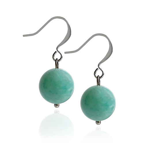 

LAPUSH Серьги мятные с натуральным камнем амазонит, Серьги мятные с натуральным камнем амазонит