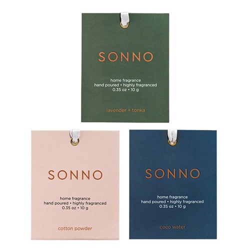 

SONNO Privat Label Комплект из 3х ароматических саше (Lavender + Tonka, Coco Water, Cotton Powder), Privat Label Комплект из 3х ароматических саше (Lavender + Tonka, Coco Water, Cotton Powder)