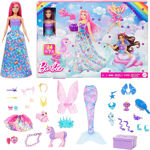 

MATTEL Адвент-календарь с куклой русалкой и аксессуарами 1.0, Адвент-календарь с куклой русалкой и аксессуарами