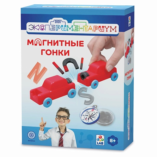 

1TOY Набор для опытов Экспериментариум Магнитные гонки, Набор для опытов Экспериментариум Магнитные гонки