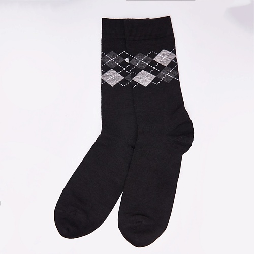 

WOOL&COTTON Носки мужские интарсия Черные, Носки мужские интарсия Черные
