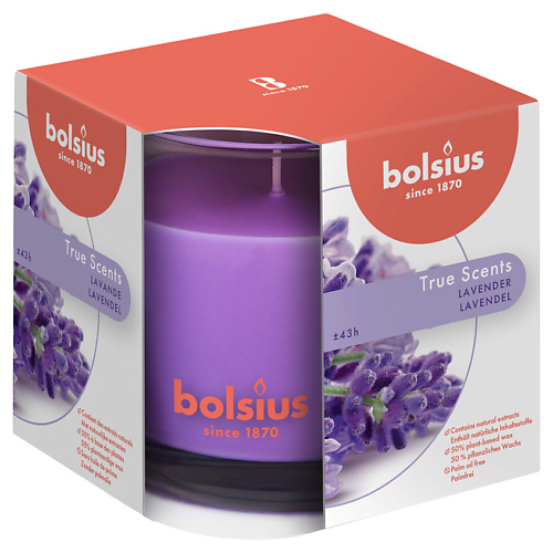 

BOLSIUS Свеча в стекле арома True scents лаванда 679, Свеча в стекле арома True scents лаванда
