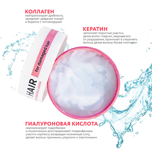 

NAME SKIN CARE Маска для восстановления поврежденных волос с Кератином и Коллагеном 300.0, Маска для восстановления поврежденных волос с Кератином и Коллагеном