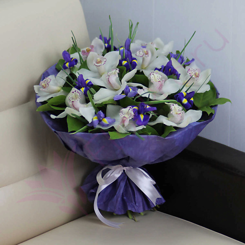 

FLORPRO Белые орхидеи и синие ирисы Mini, Белые орхидеи и синие ирисы Mini