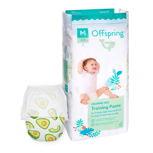 

OFFSPRING Трусики-подгузники, M 6-11 кг Авокадо 42.0, Трусики-подгузники, M 6-11 кг Авокадо