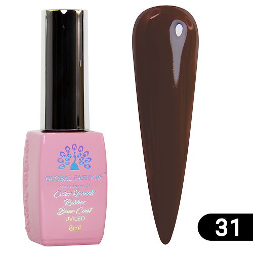 

GLOBAL FASHION Цветная каучуковая френч база Color French Base Coat, Цветная каучуковая френч база Color French Base Coat
